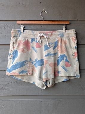 Threads 4 Thought 100% Organic Cotton Taupe Drawstring Shorts Size Medium